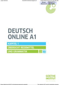 Deutsch Online A1 - Übersicht Redemittel und Grammatik